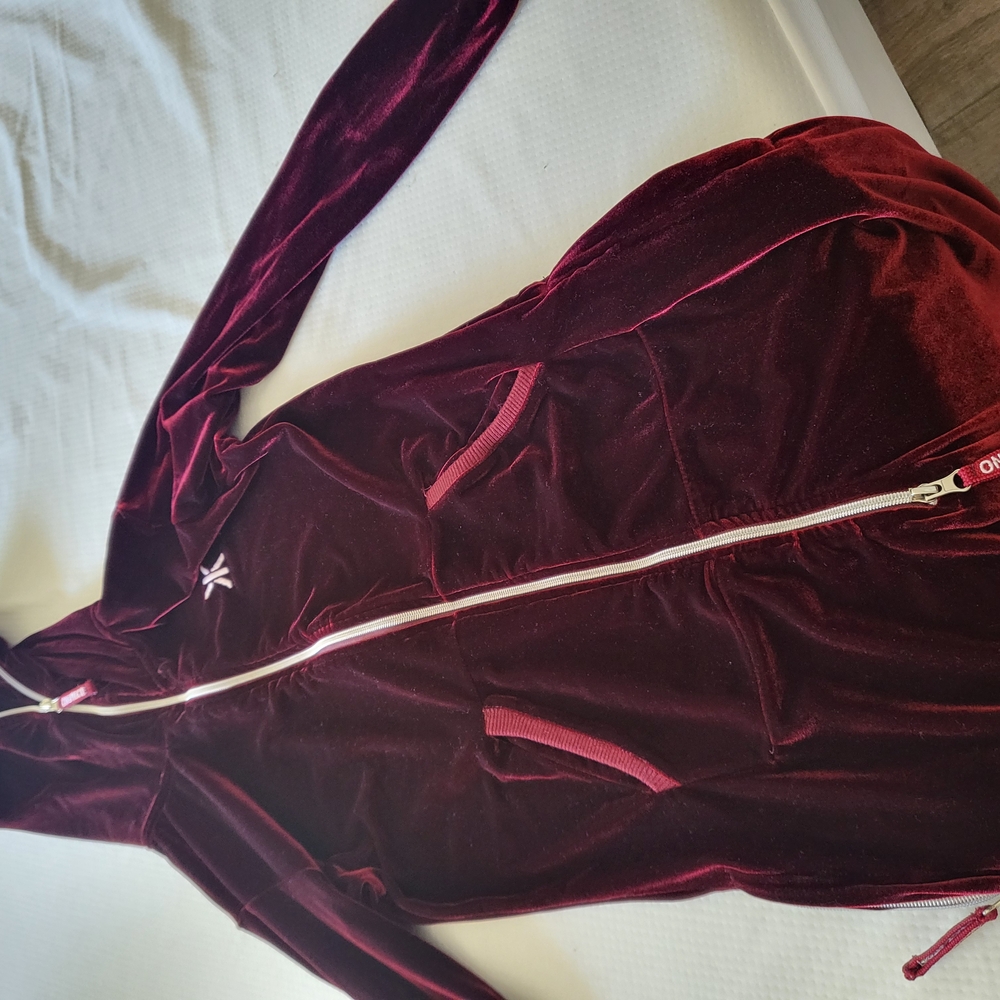 Adidas Maroon Velvet Track Jacket